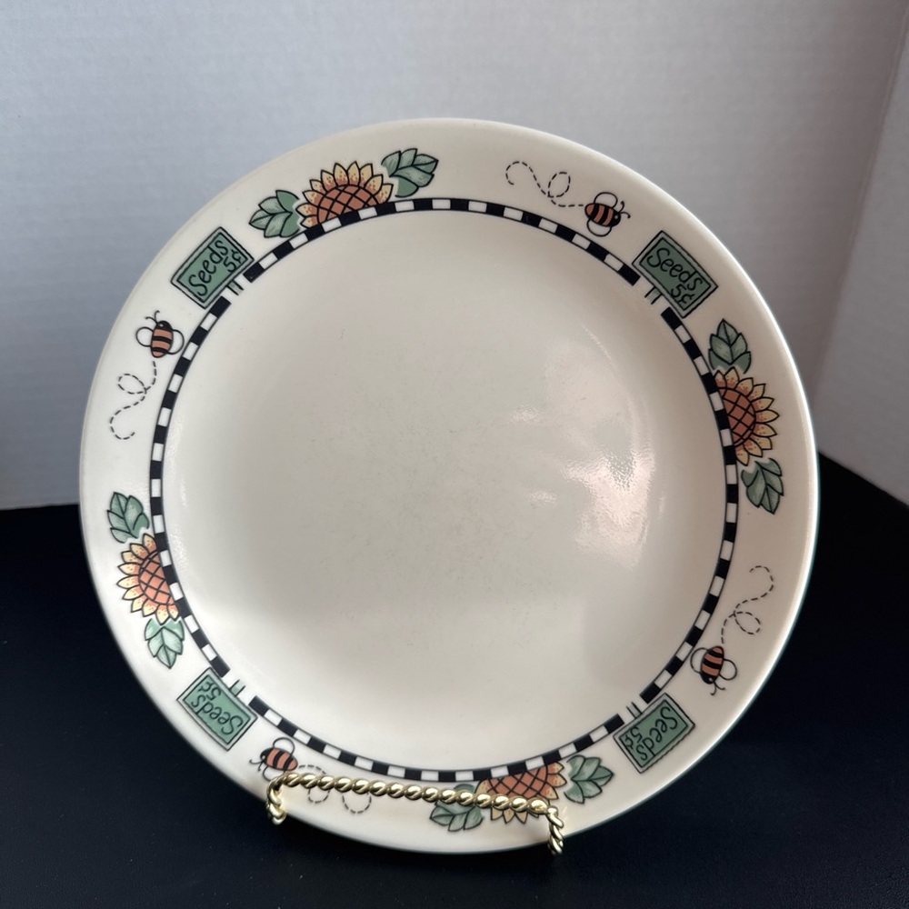 Corelle Sunflower Bee Patterned Plate